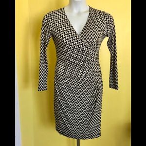 CALVIN KLEIN Black White Wrap Dress sz 4
